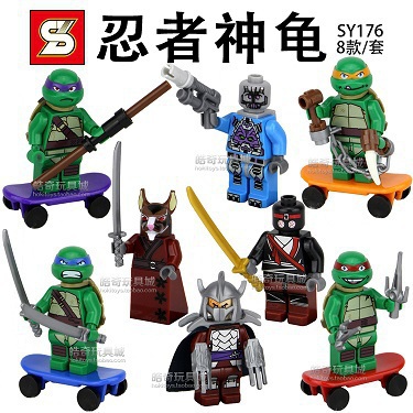 Wholesale 10Lot SY176 Building Blocks Super Heroes Teenage Mutant Ninja Turtles Minifigures Bricks Figures Toys For