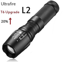 LED Flashlight 3000lumen cree xm-l2 zoomable led torch suitable for 18650/26650/AAA  black aluminum led flashlights for hunting