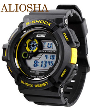 Aliosha descuento venta al por mayor 50 m impermeable LED Digital reloj militar Casual dibujos animados exterior Men Dress relojes