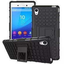 For Sony Xperia M4 Aqua Case 5.0inch Hybrid Kickstand Rugged Rubber Armor Hard PC+TPU With Stand Function Cover Cases