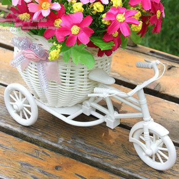 Белый трехколесный велосипед дизайн корзина для цветов ёмкость контейнер ну вечеринку Weddding