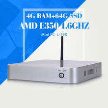 In Stock E350 4gb ram 64gb ssd wifi mini computer with hdmi fan industrial pc support