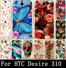 Print Beautiful Rose Peony Flower For HTC Desire 310 Case ,New Painting Hard PC Phone Cases Cover For HTC Desire 310 D310W Skin