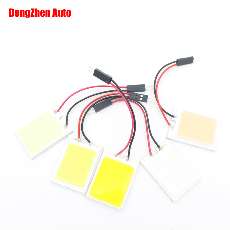 Free shipping Wholesale 4W COB Chip LED 24 led smd Car Interior Light T10 Festoon Dome Adapter 12V  Panel light bule yellow red