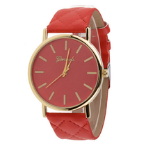 free shipping Creative 2016 new Fashion Style Unisex Casual Geneva Watch Checkers Faux Leather Quartz Analog Wrist Watch