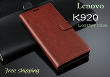 High Quality Luxury shell for Lenovo K920 Leather Case Flip Cover for lenovo K 920 cell phone cases Phone Cover Free Shipping
