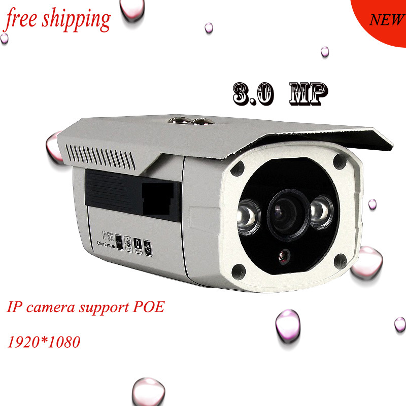 free shipping 2.0 MP Sony CCTV camera CCD High Resolution IR LED Bullet Camera Surveillance Outdoor Security Camera support POE