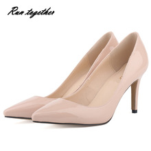 New 2016 spring summer shoes woman high heels shoes party wedding pointed toe women pumps size 35-42 solid heeles shoes