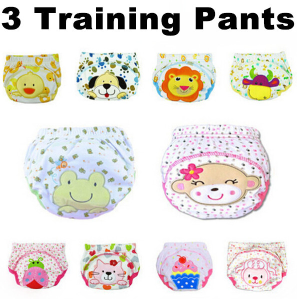 3 pcs lot Baby Underwear Newborn Cloth Diaper Nappy Cover Reusable Washable Training Urine Pants Nappies