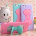 Lovely 3D Butterfly Bow Stand Holder Soft Silicone Rubber Mobile Phone Cases Cover For iPhone 5