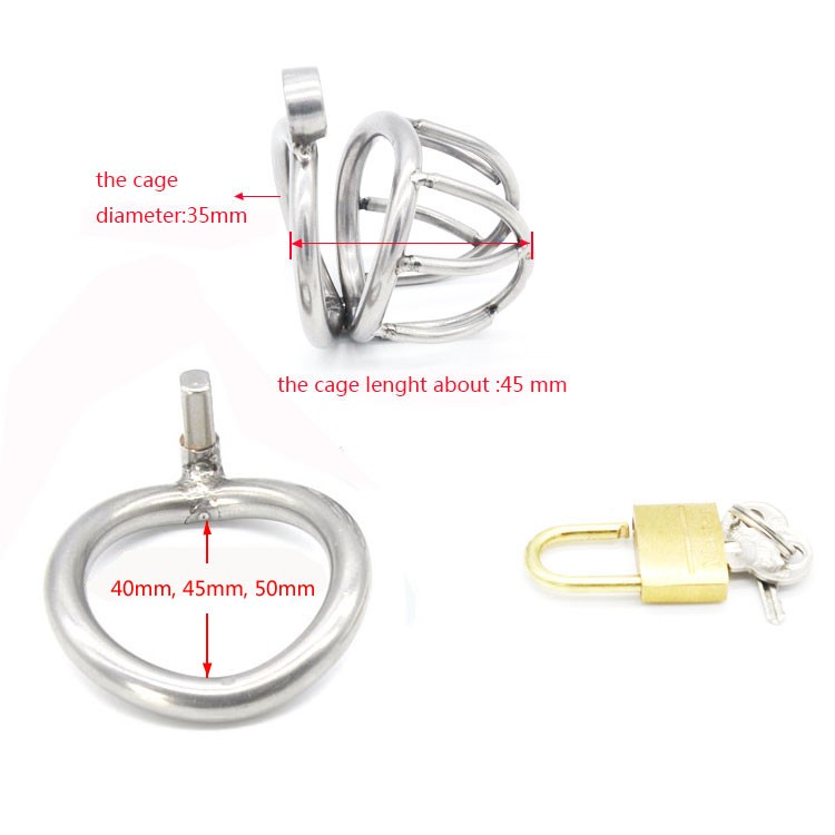 New-High-quality-Male-Chastity-Device-Bird-Lock-Stainless-Steel-Cock-Cage-A224 (3)