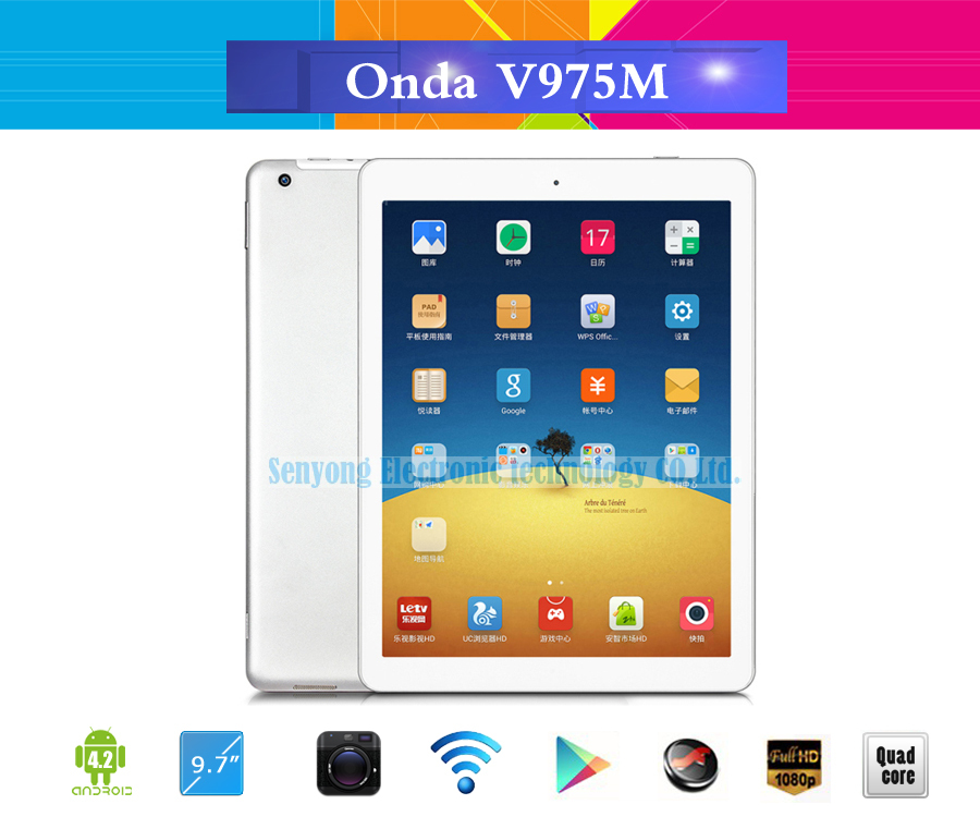 9 7 inch IPS Retina Screen Original Onda V975M Android 4 3 Tablet PC Quad Core