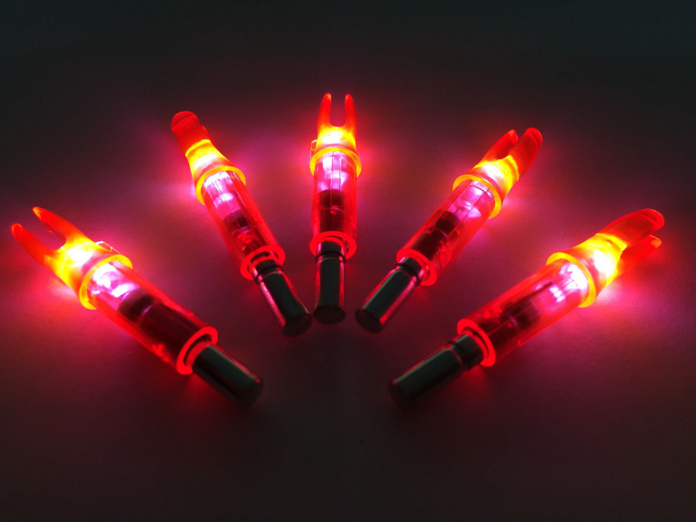 6PCS lot Lighted Nock for Compound Bow LED Lighted Arrow Nock Red For ID 6 2mm