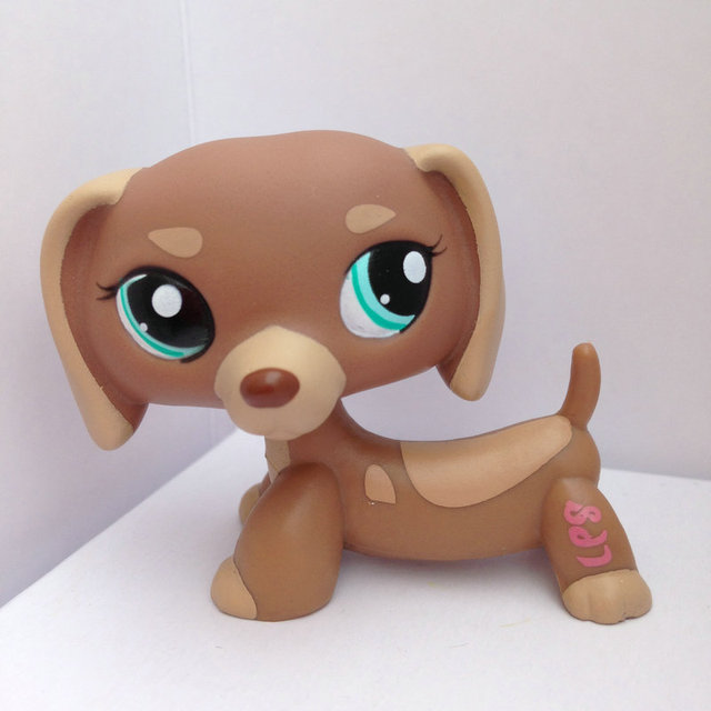 Pet Shop Животные Куклы LPS Рисунок Ребенка Игрушки Gril Такса Собака DWA354