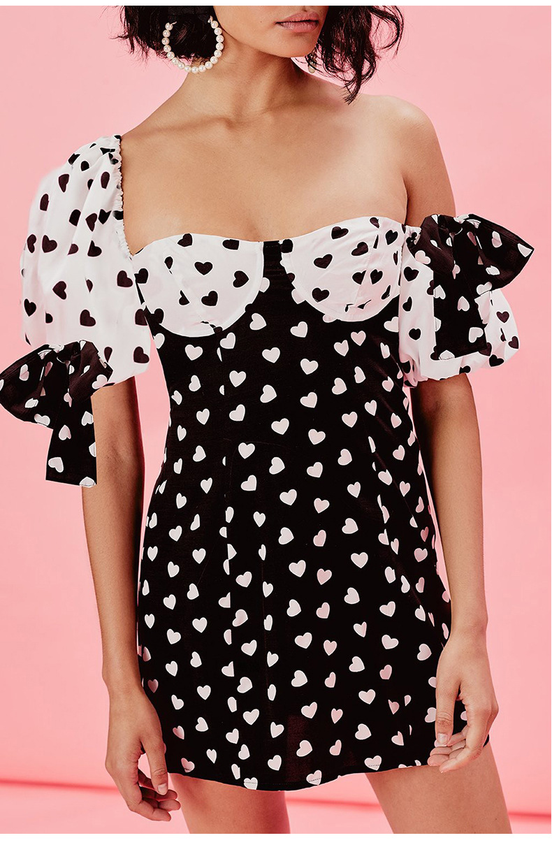 heart dress black and white