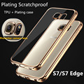 Luxury Plating TPU Soft Case For Samsung Galaxy S7 S7 Edge Ultra Thin Clear Transparent back