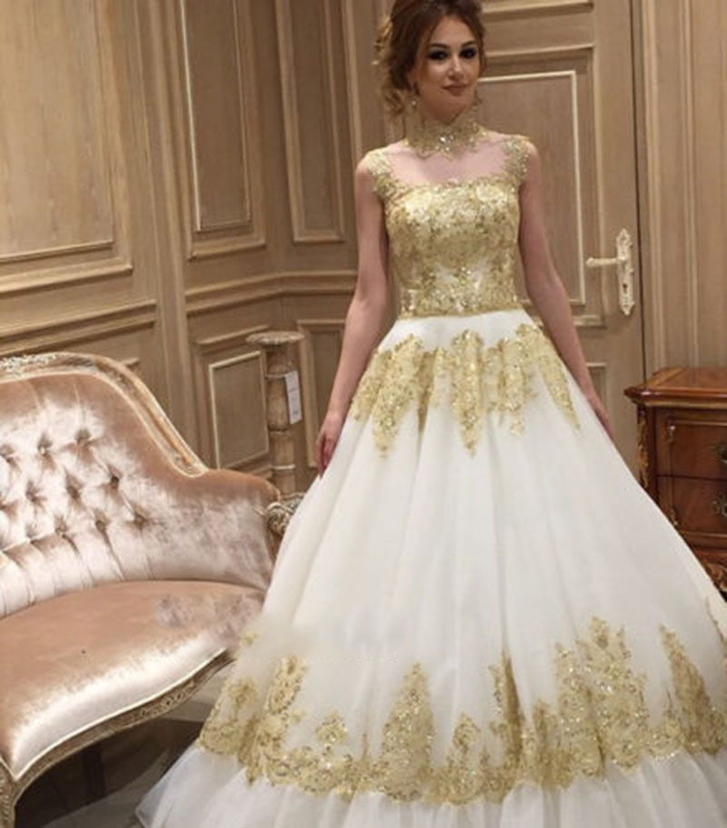 Short wedding dresses gold