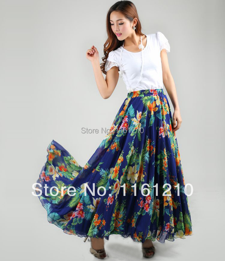New Women Wholesale Clothing Boho Bohemian style Maxi Skirt, Long chiffon skirt maxi dress ...