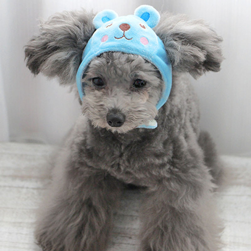 Cute Cartoon Animal Pet Dog Hats Caps Soft Fleece Adjustable Size S M for Small Dogs Cat Cap Puppy Headgear1