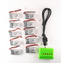 Eachine rc h8 lipo 260mAh 3.7V Battery 10pcs and X5 Charger for JJRC Mini RC drone Quadcopter Parts