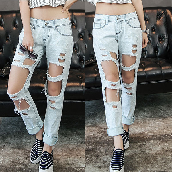 plus size baggy ripped jeans