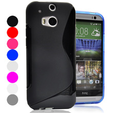 High Quality S Line TPU Soft Gel Rubber Back Cover Cases for HTC One 2 M8 ONE two 2 + Free shipping