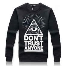 2015 autumn winter Fashion sportswear triangle eyes Hoodie Casual Sportswear Print Men Hoodies Black Hip Hop Sweatshirts ding