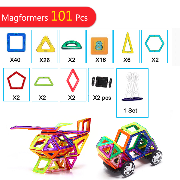 101 Pieces  Similar Magformers Toy Bricks 3D MAGNETIC  TOY Magnetic Block Building Matched Toy Bricks