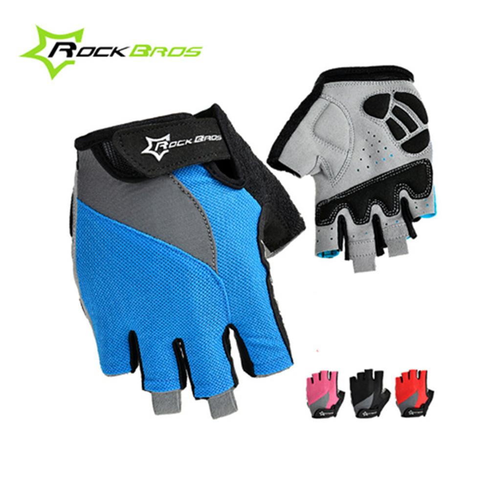 RockBros Men's Women's Summer Sports Wear Cycle Gel Pad Short Half Finger Gloves Bike Bicycle Cycling Non-Slip Breathable Gloves