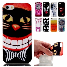 Ultra Thin cartoon Soft Silicone TPU Case For iphone 5 5S Mobile Phone Protective Back Cover Case