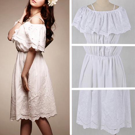 Women-s-Summer-Dress-New-Arrival-Sweet-White-Spaghetti-Strap-Knee ...