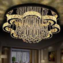 Luxury crystal LED to absorb dome light adjustable light stainless steel can be customized