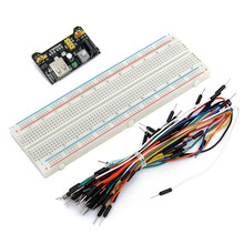 High Quality Brand New MB102 Power Supply Module 3.3V 5V+Breadboard Board 830 Point+65PCS Jumper cable