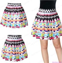 New Above Knee Skirts Tennis Skirts A line Pettiskirt Miniskirt Female Skater Saia Faldas Geometry Pleated