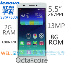 Original Lenovo S8 A7600 Mobile phone 5 5 TFT 1280x720 MT6752m Octacore1 5G 2GRAM 8GROM Android