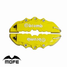 Free shipping  Replacement Parts Plastic Brembo Brake Caliper 4pcs/lot Car  Front+ Rear 3D Disc Cover with Universal Kit yellow