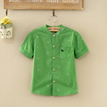 New arrival hot summer Fashion Children kids boy 100 cotten shirts Big boys school short sleeve