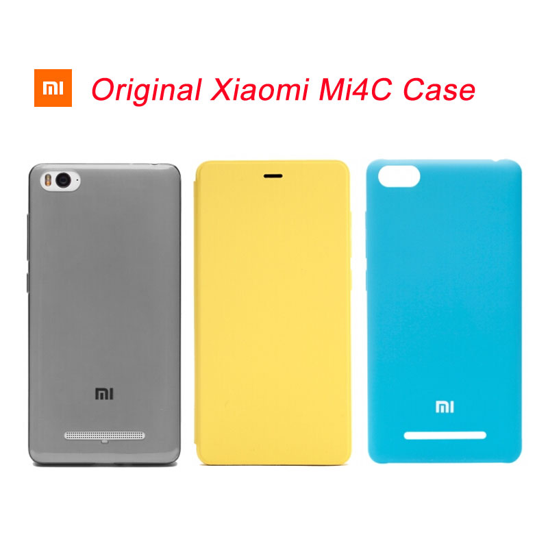 100 Original Xiaomi Mi4C Case Smartphone Mi 4C PU Flip Case Back Cover For M4C Mi4i