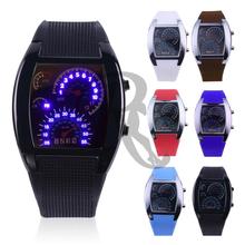 2015 New Arrival Fashion Aviation Turbo Dial Flash LED Watch Gift Mens Lady Sports Car Meter Free Shipping&Wholesale