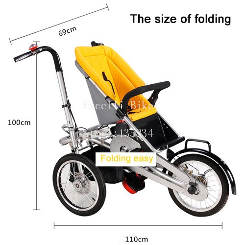 C06-Taga Pushchair-Bicycle Folding Taga Bike 16inch Mother Baby Stroller Bike baby stroller 3 in 1 Convertible Stroller Carriage stroller