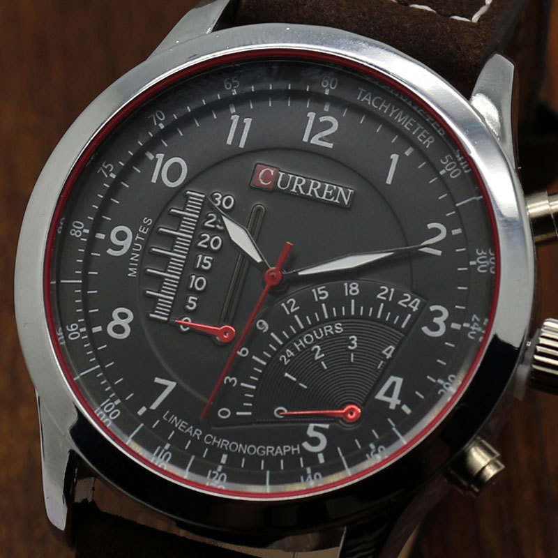 Fashion Curren Business Man Wrist watch Genuine Leather Casual wristwatch Male Relogio Hot reloj de pulsera