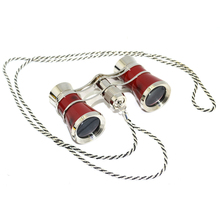 Super 3x25 Classic Telescope Opera Theater red Coated Glasses Binocular telescope with handle handheld
