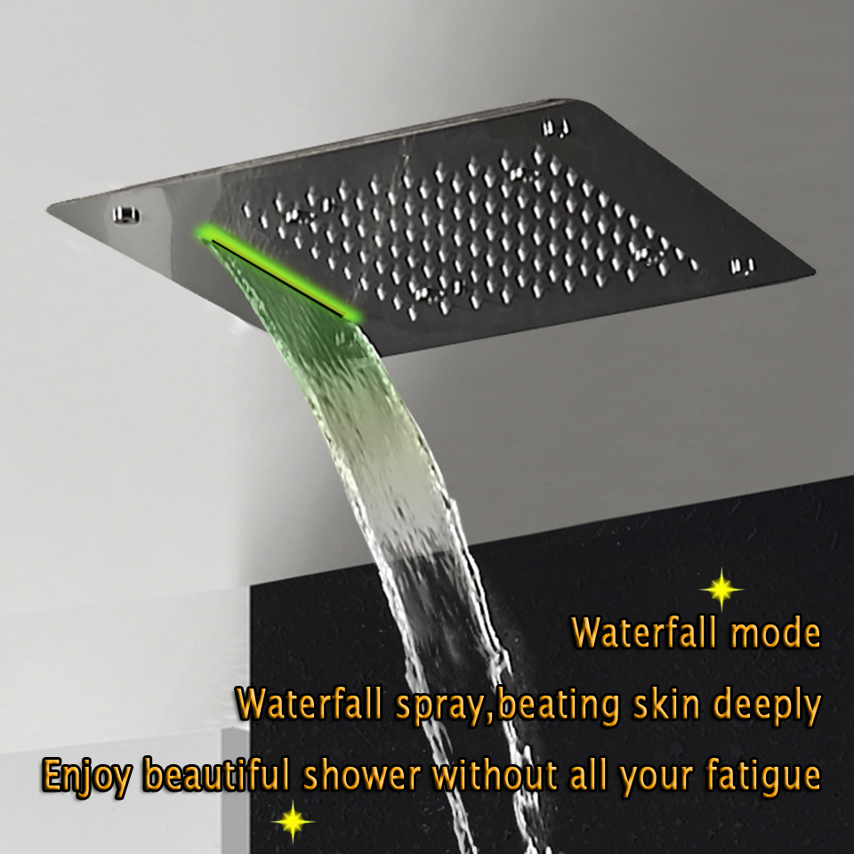 Bathroom Shower Panel With Led Ceiling Shower Head Bath