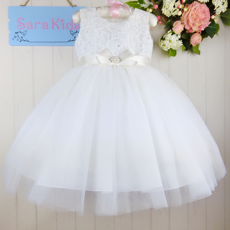 Wholesale white kid girls dress lace flower girls dress party dress princess dress  6pcs/1lot   8012
