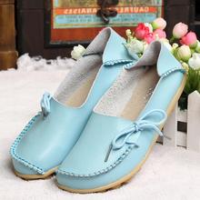 New Women Real Leather Shoes Moccasins Mother Loafers Soft Leisure Flats Female Driving Casual Footwear Size 35-42 In 15 Colors