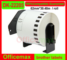 Rolls Brother Compatible Labels DK-22205, 62mm x 30.48m, Continuous Paper Labels, DK 22205, DK 2205