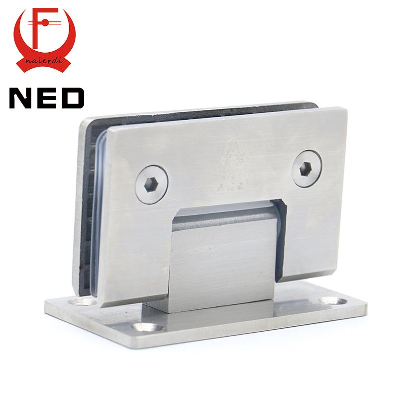 High Quality NED-4913 90 Degree Open 304 Stainless Steel Wall Mount Glass Shower Door Hinge For Home Bathroom Furniture Hardware