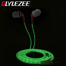 Glylezee G2 In-Ear Earphone Headphones Luminous Stereo Headset MP3 Music Headset for Cellphone with Retail Package
