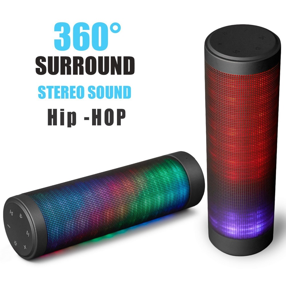 Portable Speaker Led Light Wireless Bluetooth Speaker 4.0 Electronic Audio Stereo Speaker with Microphone Hands-free NFC Speaker