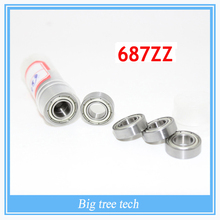 20pcs Stainless Steel Ball Bearings Free shipping 687 687Z 687ZZ 7*14*5mm chrome steel deep groove bearing for 3D printer part